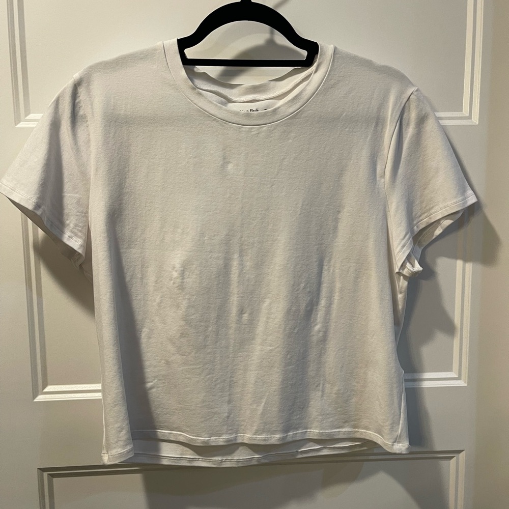 Abercrombie & Fitch White Crewneck Tee - Soft A&F Essentials